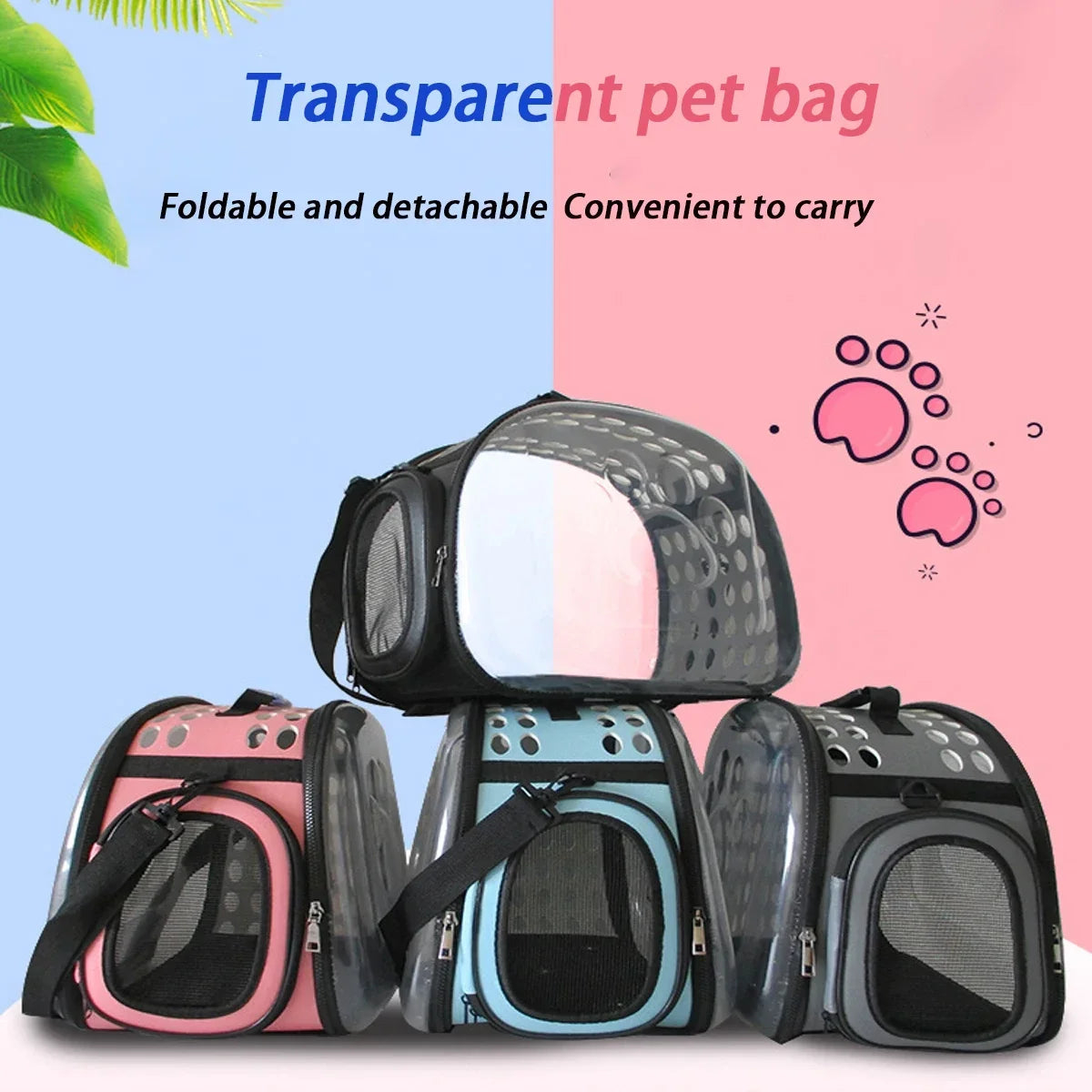 4 sacs de transport transparent pour chat