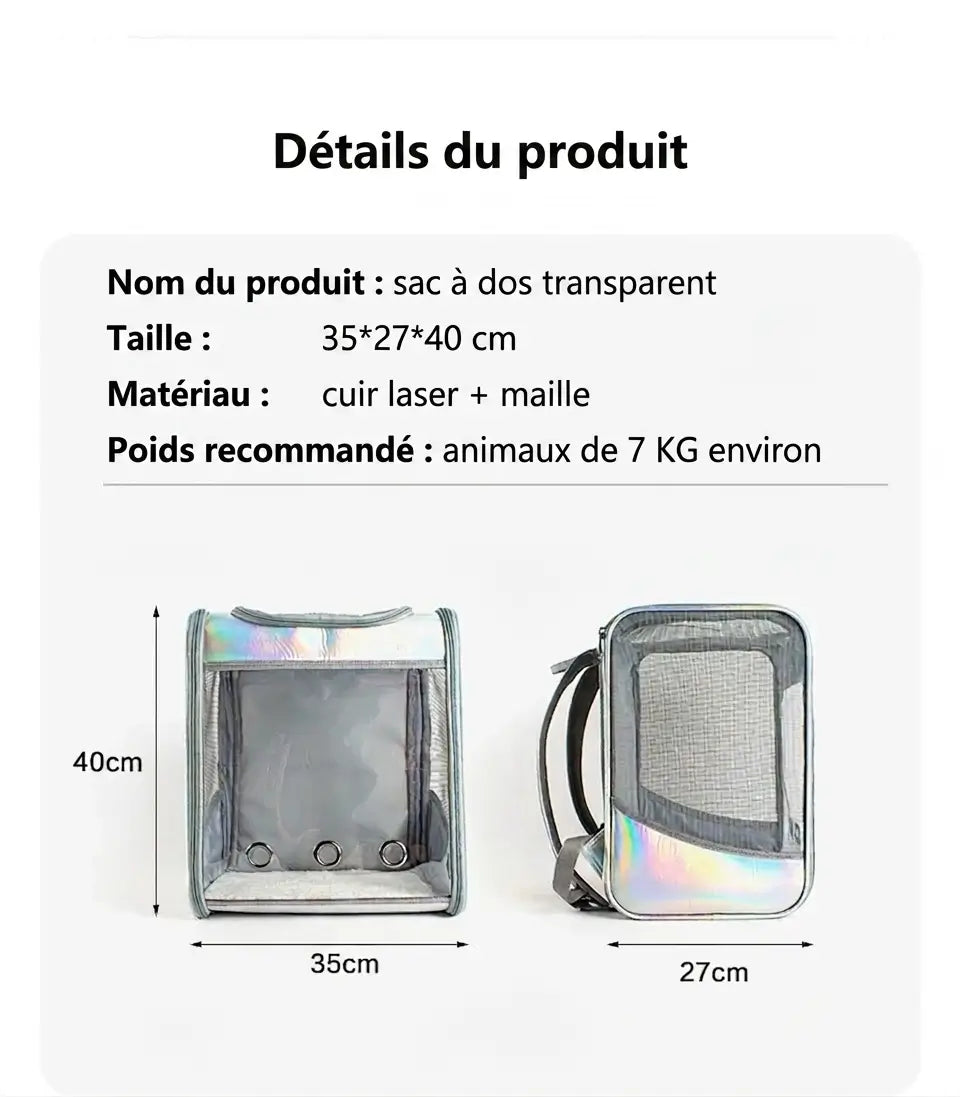 Sac de transport transparent à effet réfléchissant