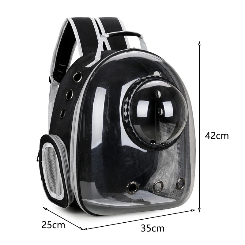 Sac à dos transport capsule transparent pour chat