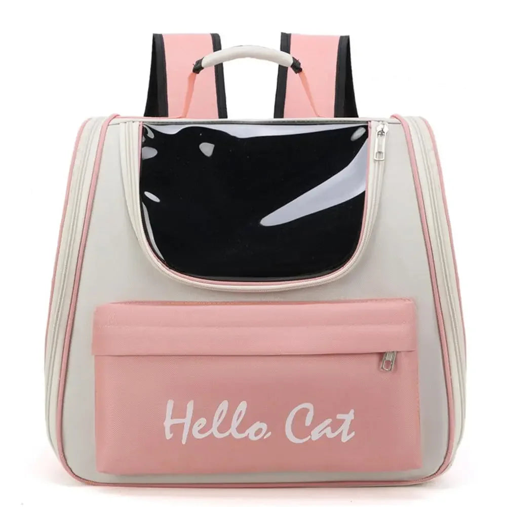 Sac à dos transparent pour chat Hello Cat
