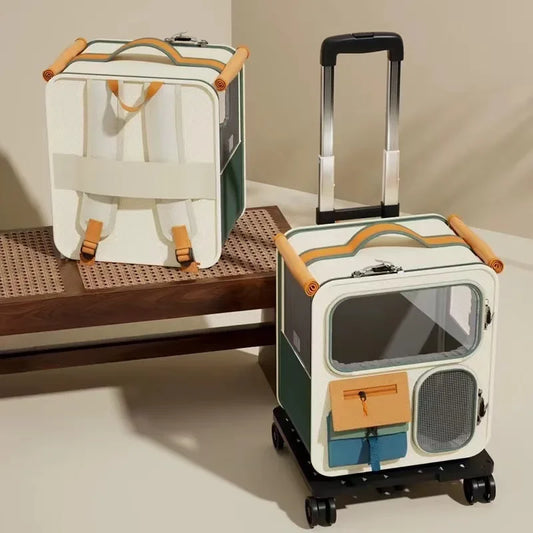 Sac transport trolley pliable grande capacité pour chat