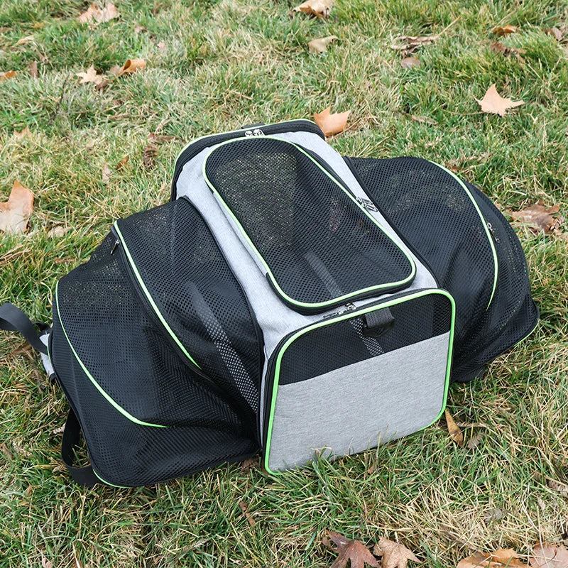 Sac transport souple pliable respirant pour chat