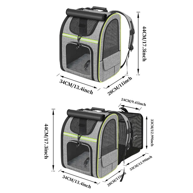 Sac à dos extensible et respirant pour chat