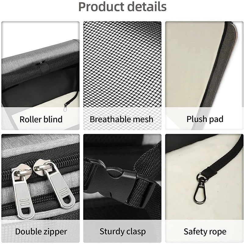 Sac à dos transport double compartiment pour chat
