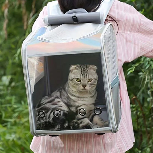 Sac à dos transport ventilé pour chat