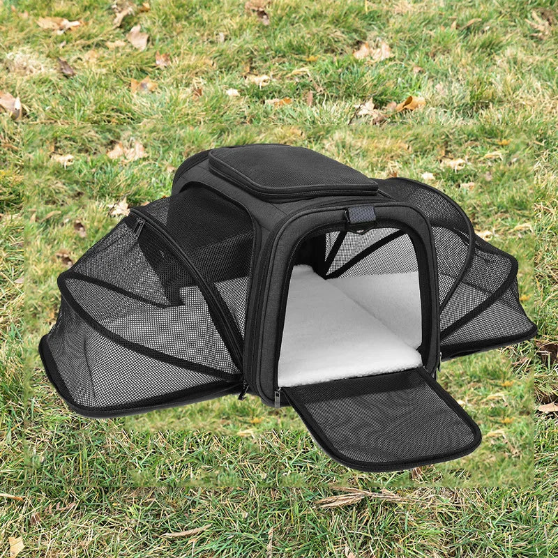 Sac transport souple pliable respirant pour chat