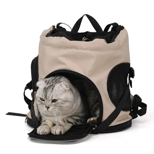 Sac à dos de transport gris pour chat