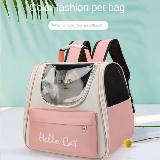 Sac à dos transparent pour chat Hello Cat