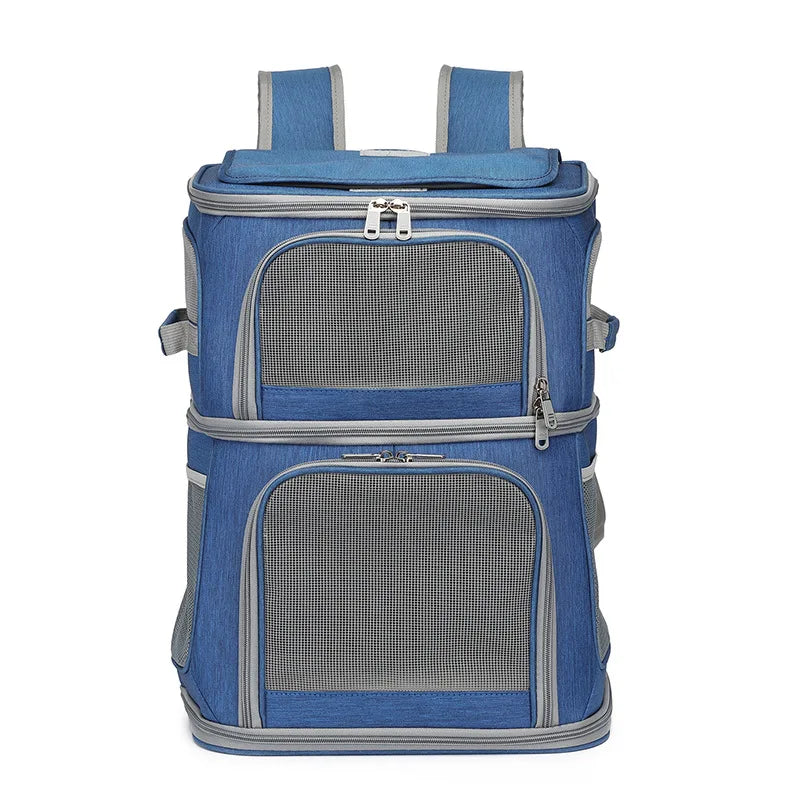 Sac à dos transport double compartiment pour chat