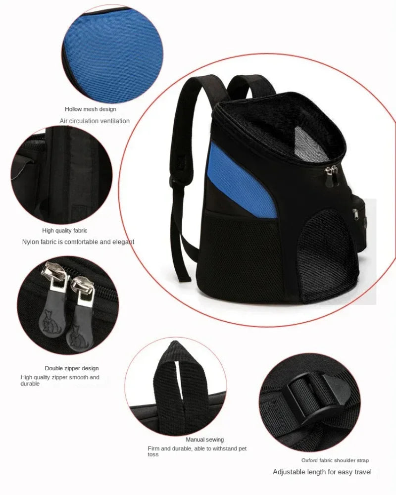 Sac transport respirant pliable pour chat