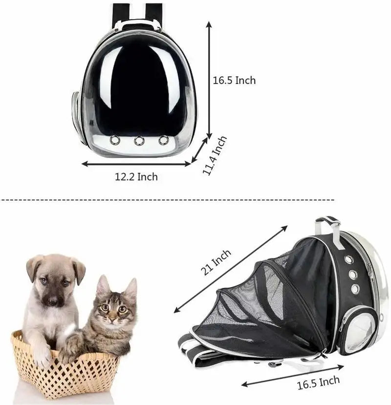 Sac de transport chat avec hublot large et transparente
