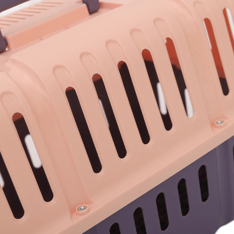 Zoom cage de transport chat rose