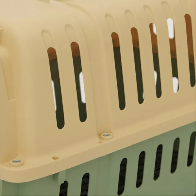 Zoom cage de transport chat jaune