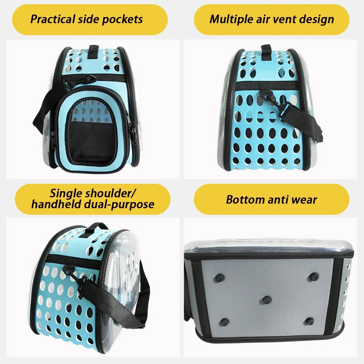 sac de transport transparent pour chat noir