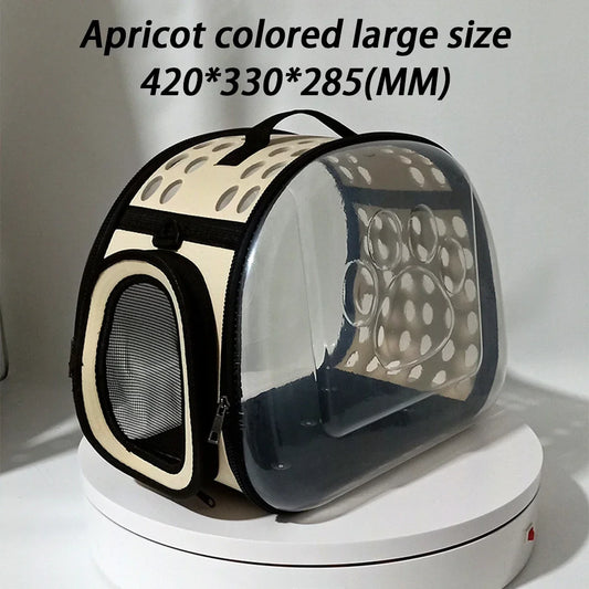 sac transport chat transparent couleur abricot