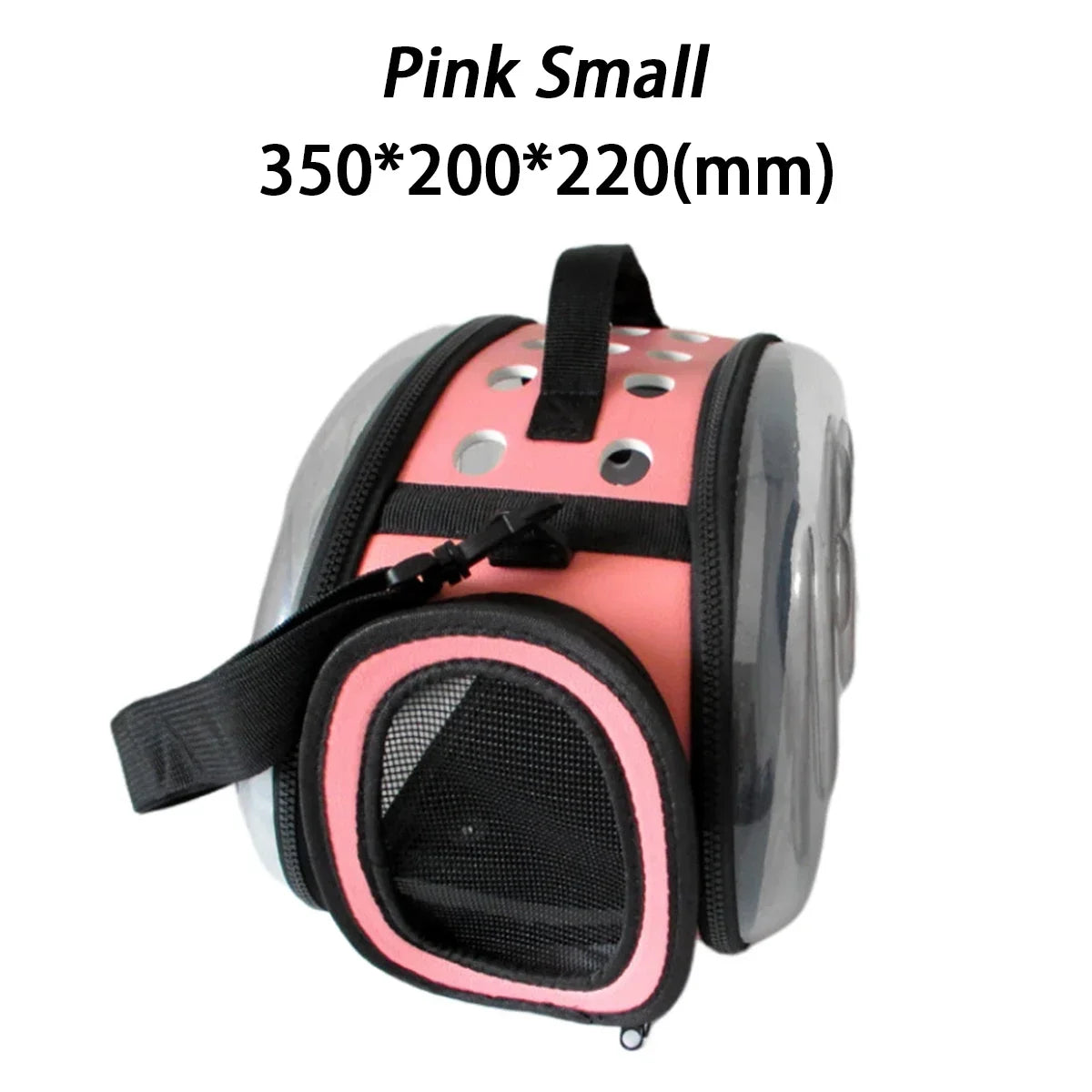 sac transport chat transparent petit couleur rose