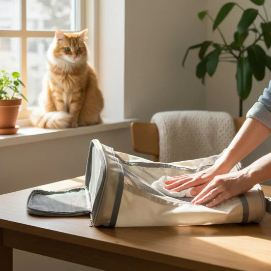 Comment nettoyer un sac de transport chat