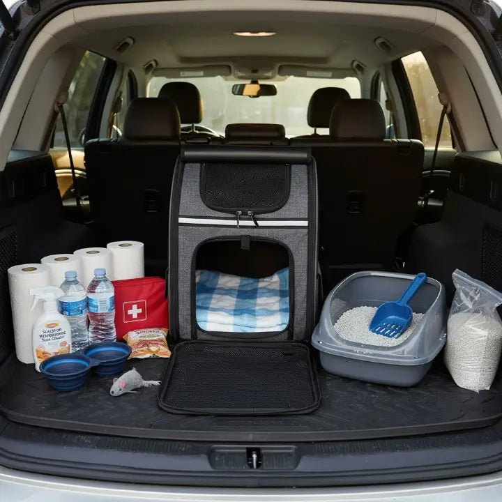 Les indispensables dans la voiture quand on transporte un chat