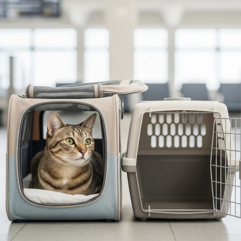 Sac de transport ou cage rigide : quelle est la meilleure solution pour voyager avec un chat ?