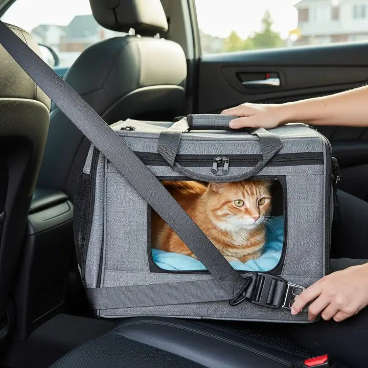 Comment sécuriser un sac de transport avec la ceinture de sécurité ?