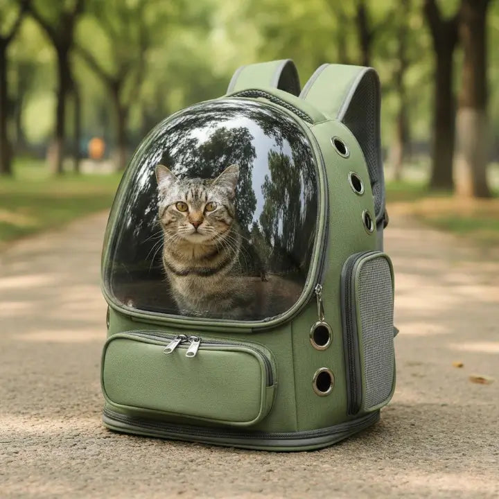 sac à dos de transport pour chat rigide avec hublot
