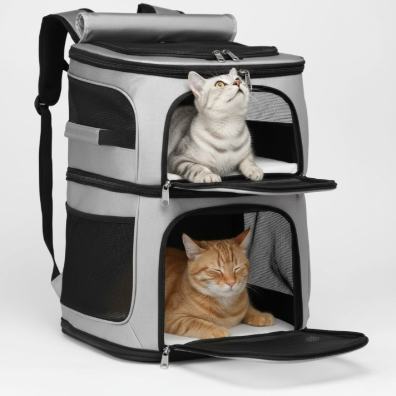 Sac de transport avec 2 chats