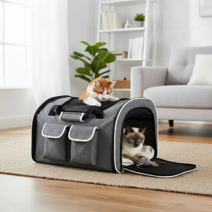 Sac de transport avec 2 chats