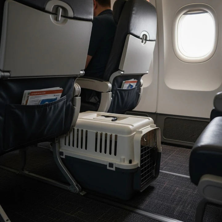 caisse de transport dans un avion