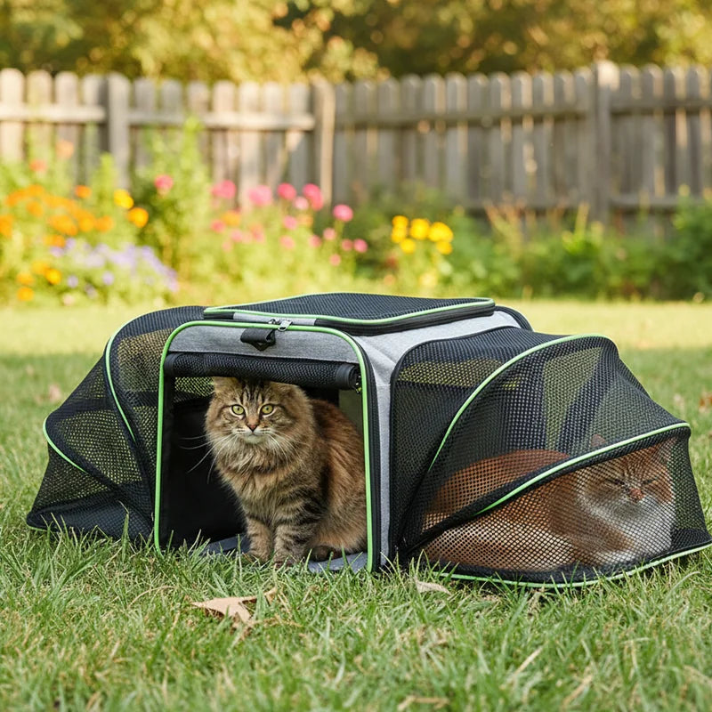 2 chats dans un sac extensible