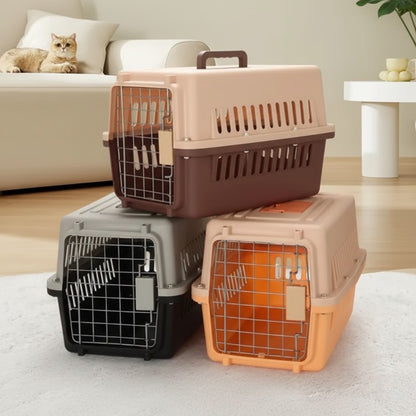 Caisse de transport chat XXL - Orange jaune