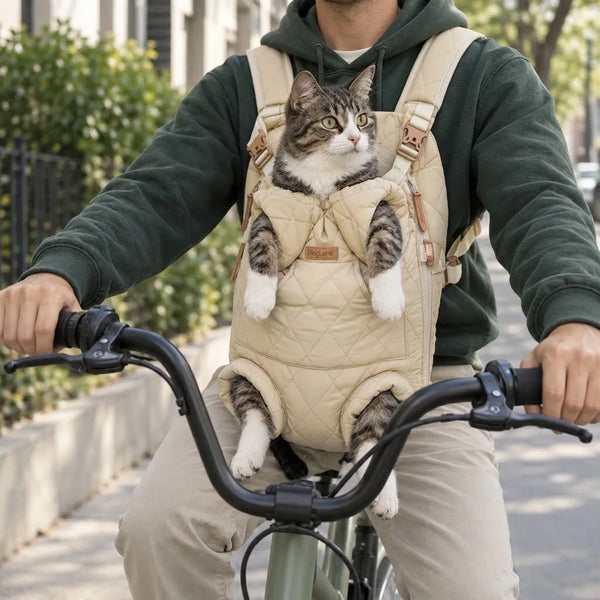 Sac de transport ventral pour chat en nylon