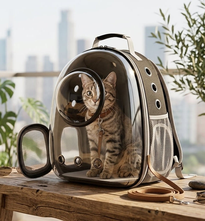 LE SAC TRANSPORT CHAT POUR DES TRAJETS L’ESPRIT LÉGER