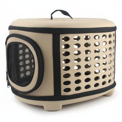 Cage de transport chat pliable et respirante Beige