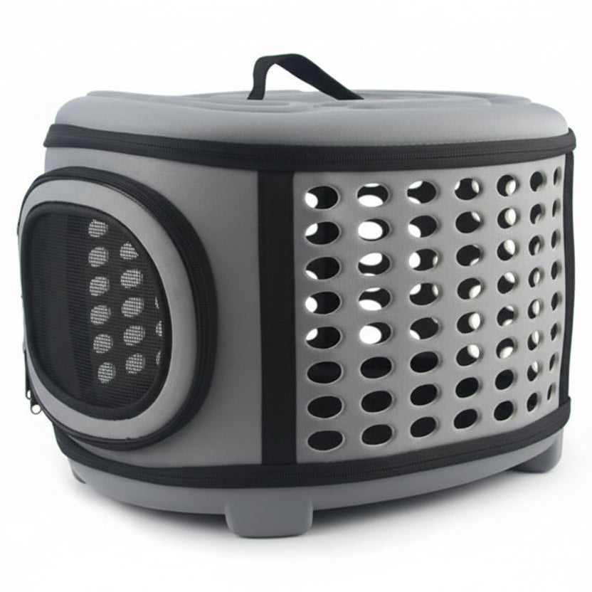 Cage de transport chat pliable et respirante Gris