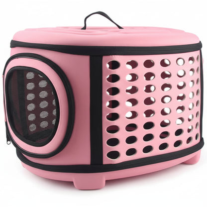 Cage de transport chat pliable et respirante Rose