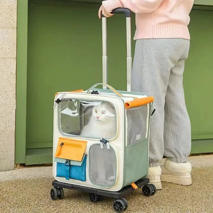 Sac transport trolley pliable grande capacité pour chat