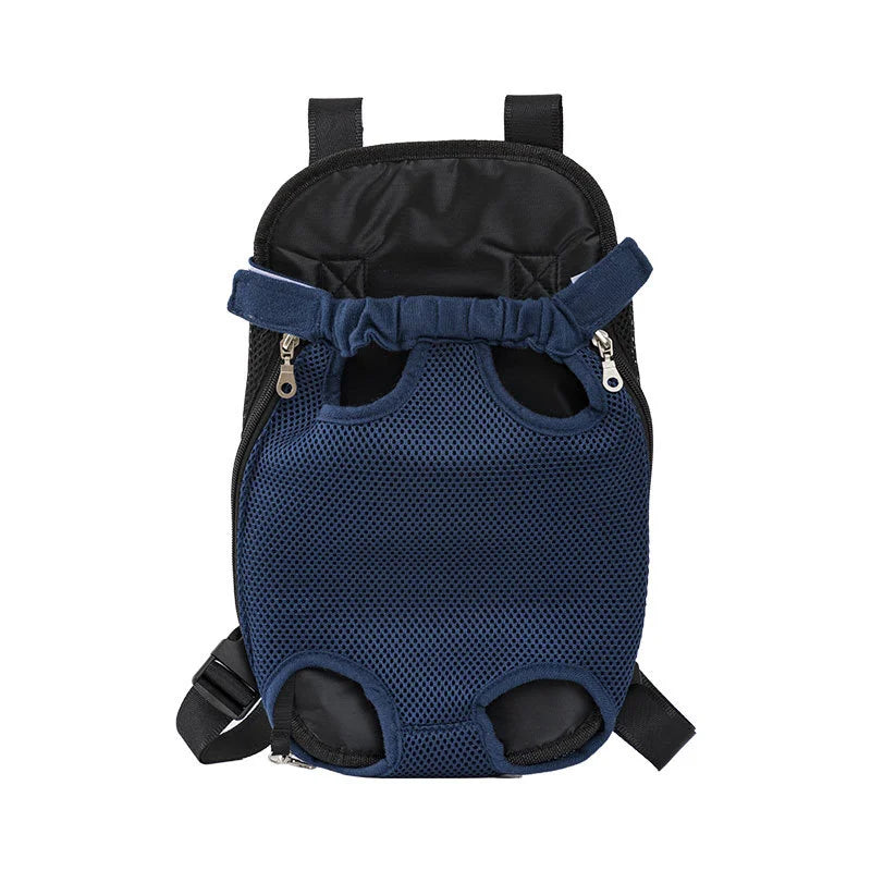 Sac de transport ventral pour chat avec maille respirante Bleu Marine