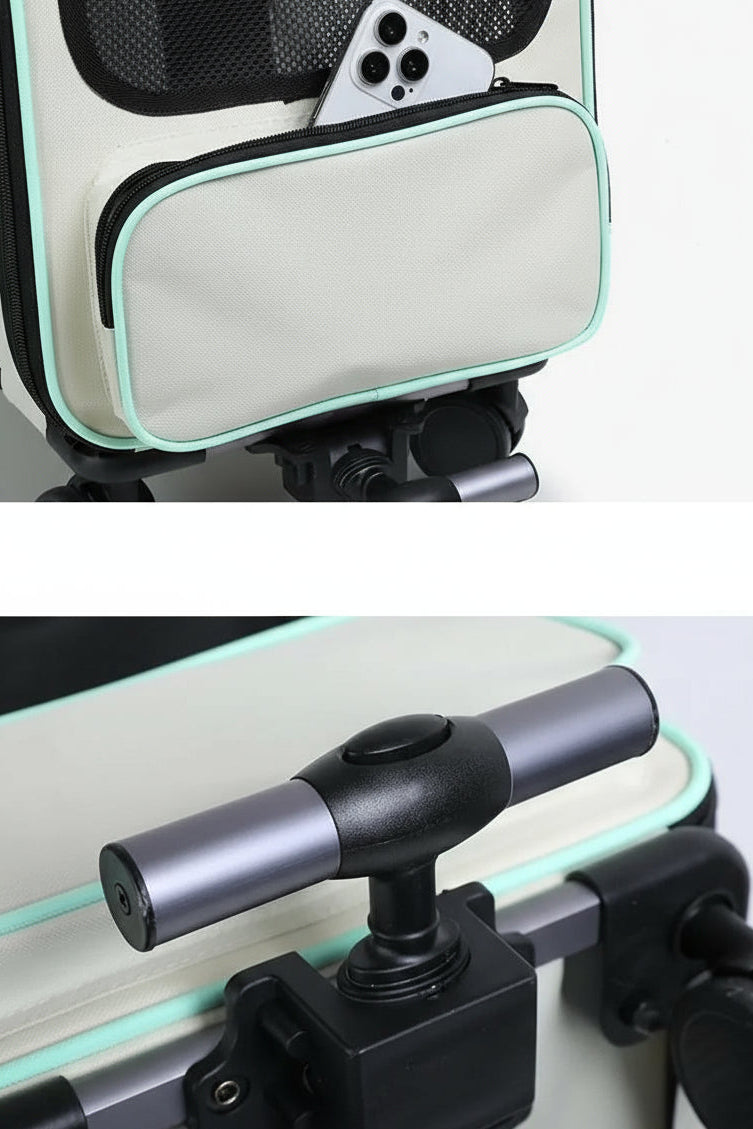 Sac à roulettes pour chat avec poignée télescopique