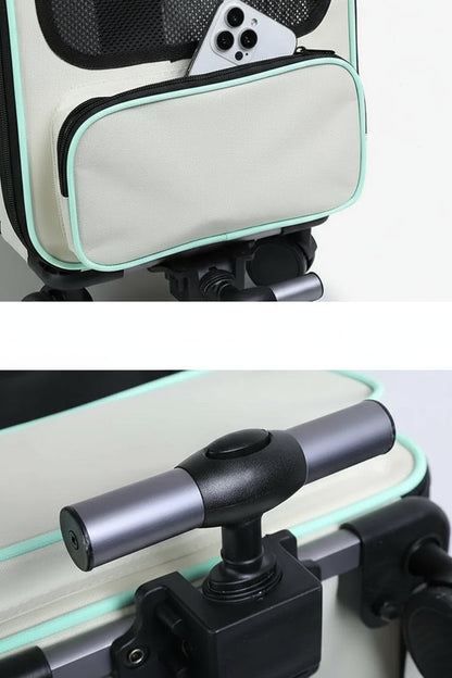 Sac à roulettes pour chat avec poignée télescopique