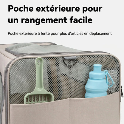 Sac à roulettes pliable pour chat avec poignée télescopique – photo 4
