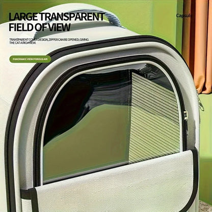 Sac à dos pour chat avec bretelles et visière transparente