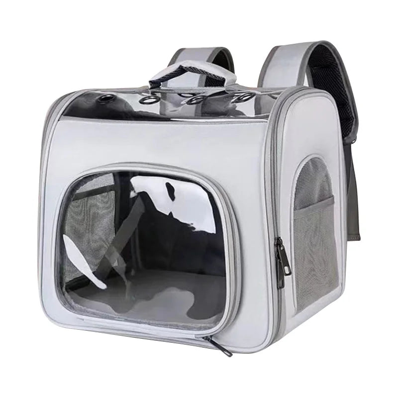 Sac à dos transport chat rigide et sécurisé - Rose