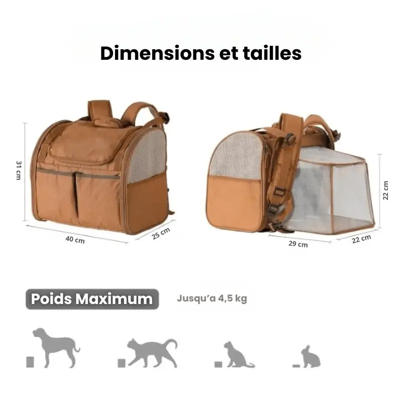 Sac extensible pour chat en tissu Oxford