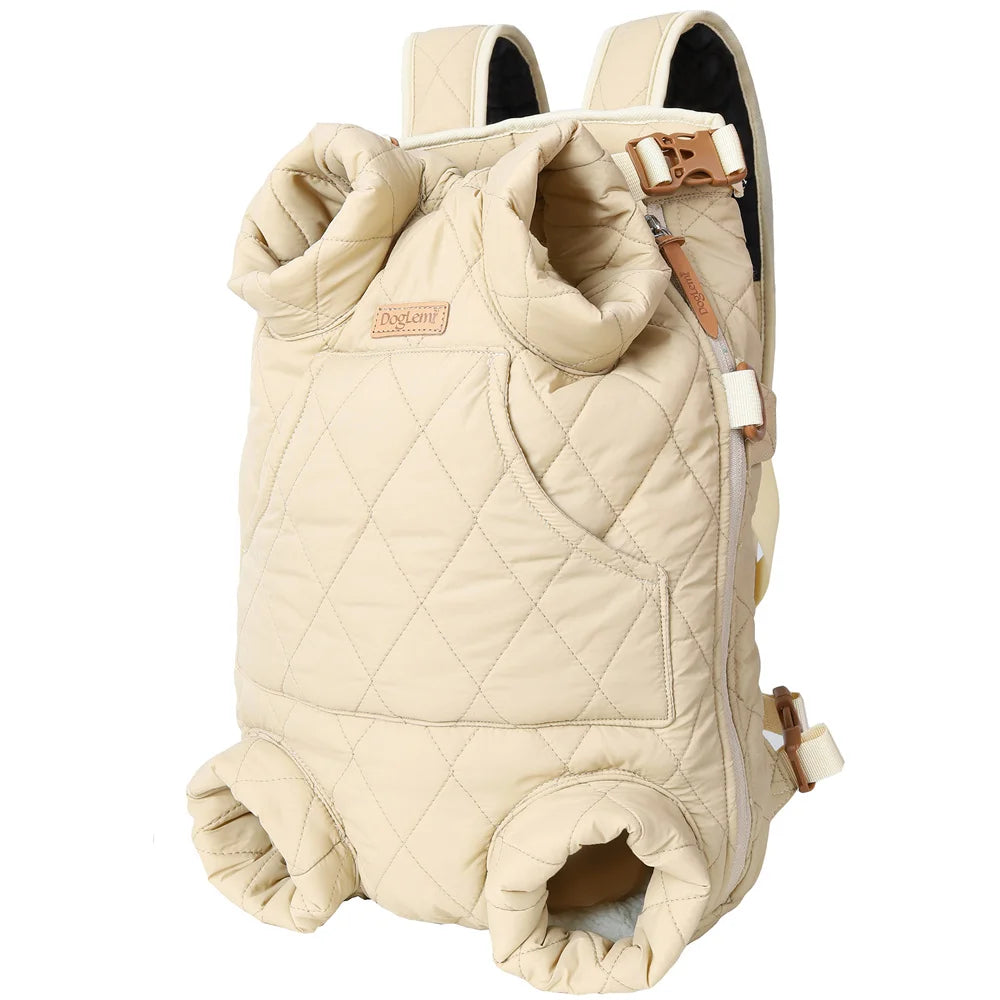 Sac de transport ventral pour chat en nylon Beige 19cm