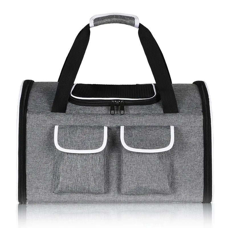 Sac de transport pour 2 chats résistant Gris