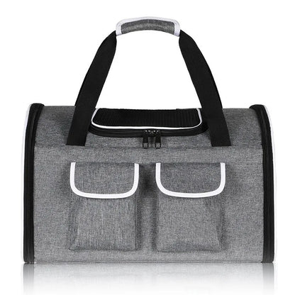 Sac de transport pour 2 chats résistant Gris