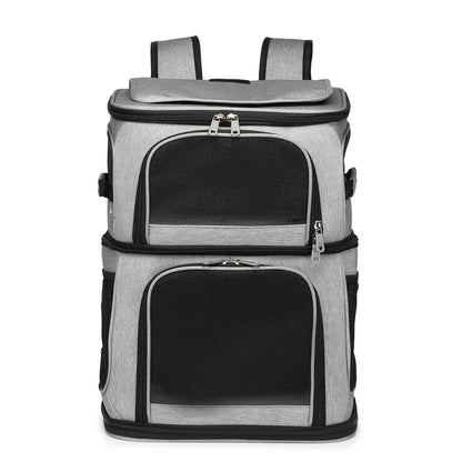 Sac à dos transport double compartiment pour chat