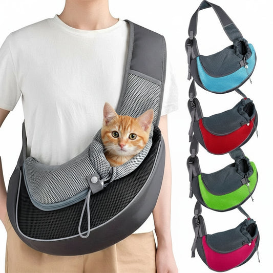 Sac de transport chat en bandoulière ventral