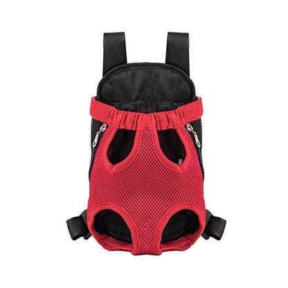 Sac de transport ventral pour chat avec maille respirante Rouge