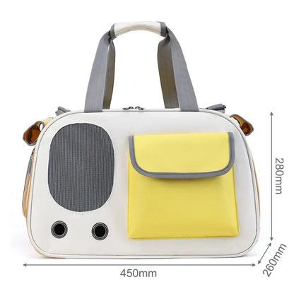 Sac de transport ventral pliable pour chats Jaune